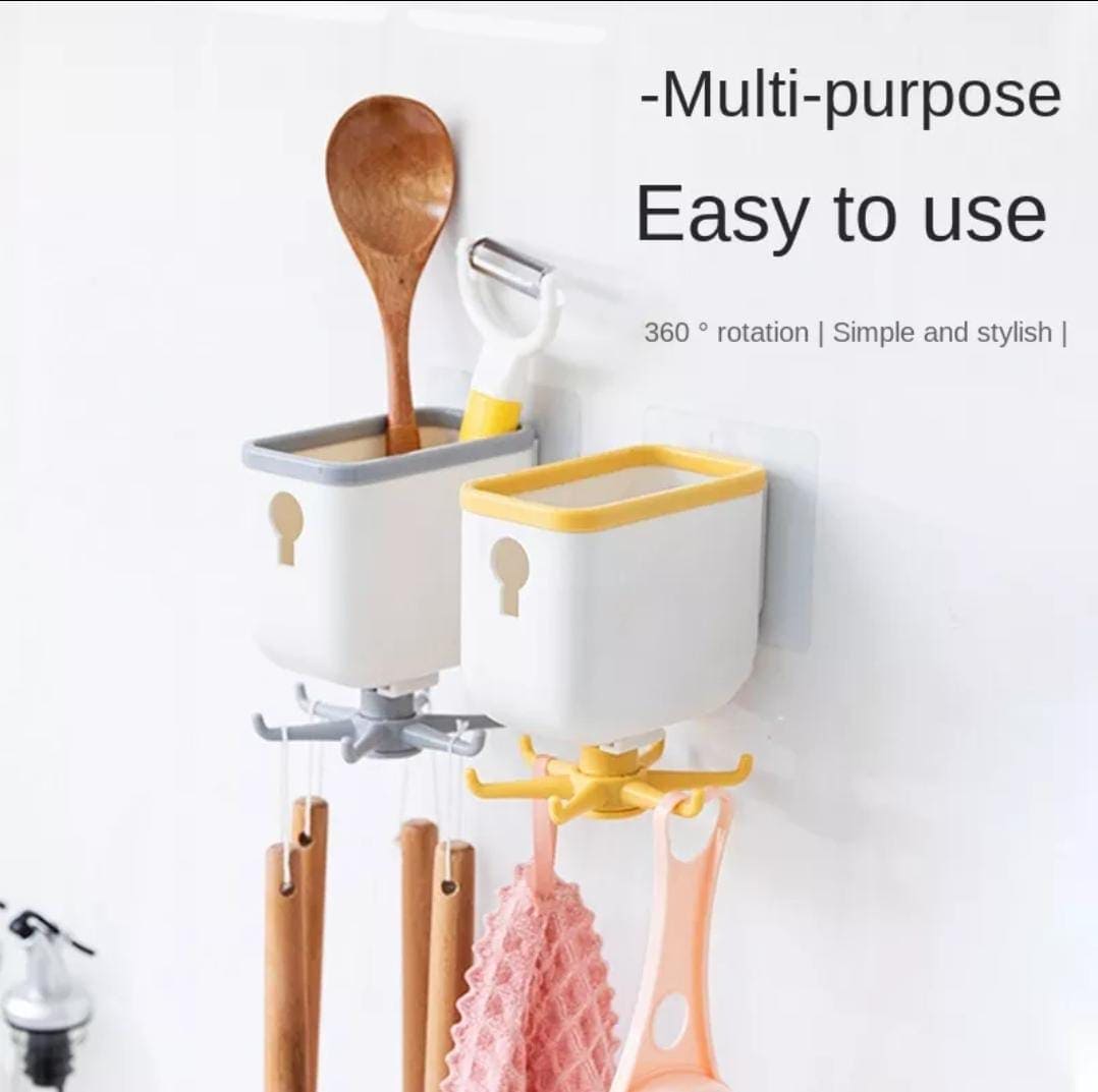 Creative New Storage Rotating Rack With Claw Hook, 360 Rotatable Hook Storage Hanger, Punch Free Multipurpose Hook, Home Storage Cabinet Rack, Wall Mounted Spoon Holder Rack Creative New Storage Rotating Rack With Claw Hook, 360 Rotatable Hook Storage Hanger, Punch Free Multipurpose Hook, Home Storage Cabinet Rack, Wall Mounted Spoon Holder Rack